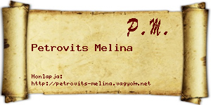 Petrovits Melina névjegykártya